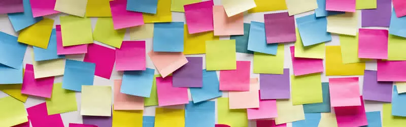 Colourful post-it notes wall
