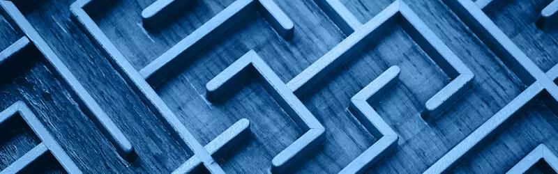 Blue wooden labyrinth