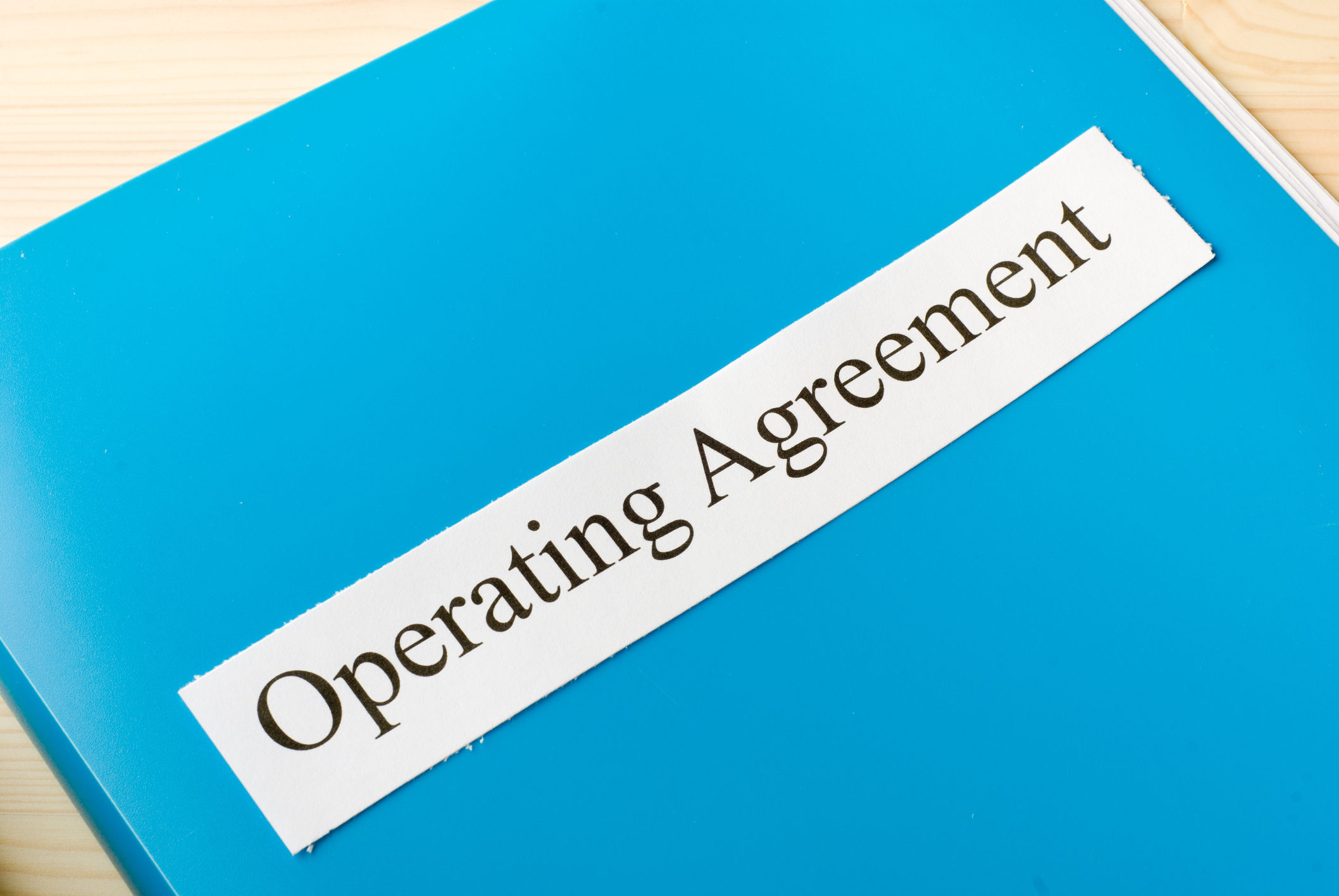 operating agreement on office table