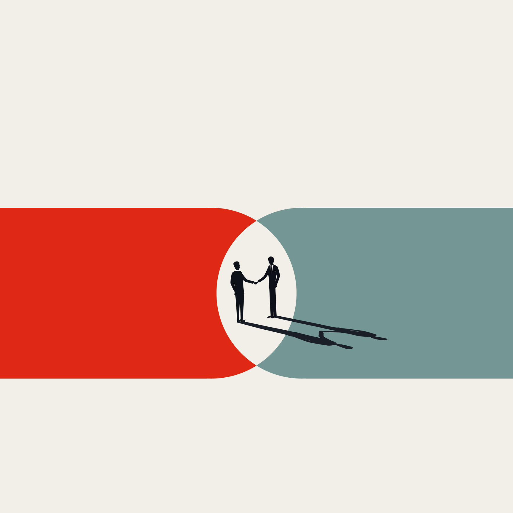 Business negotiation and cooperation vector concept. Symbol of a deal, handshake, success. Minimal design eps10 illustration.