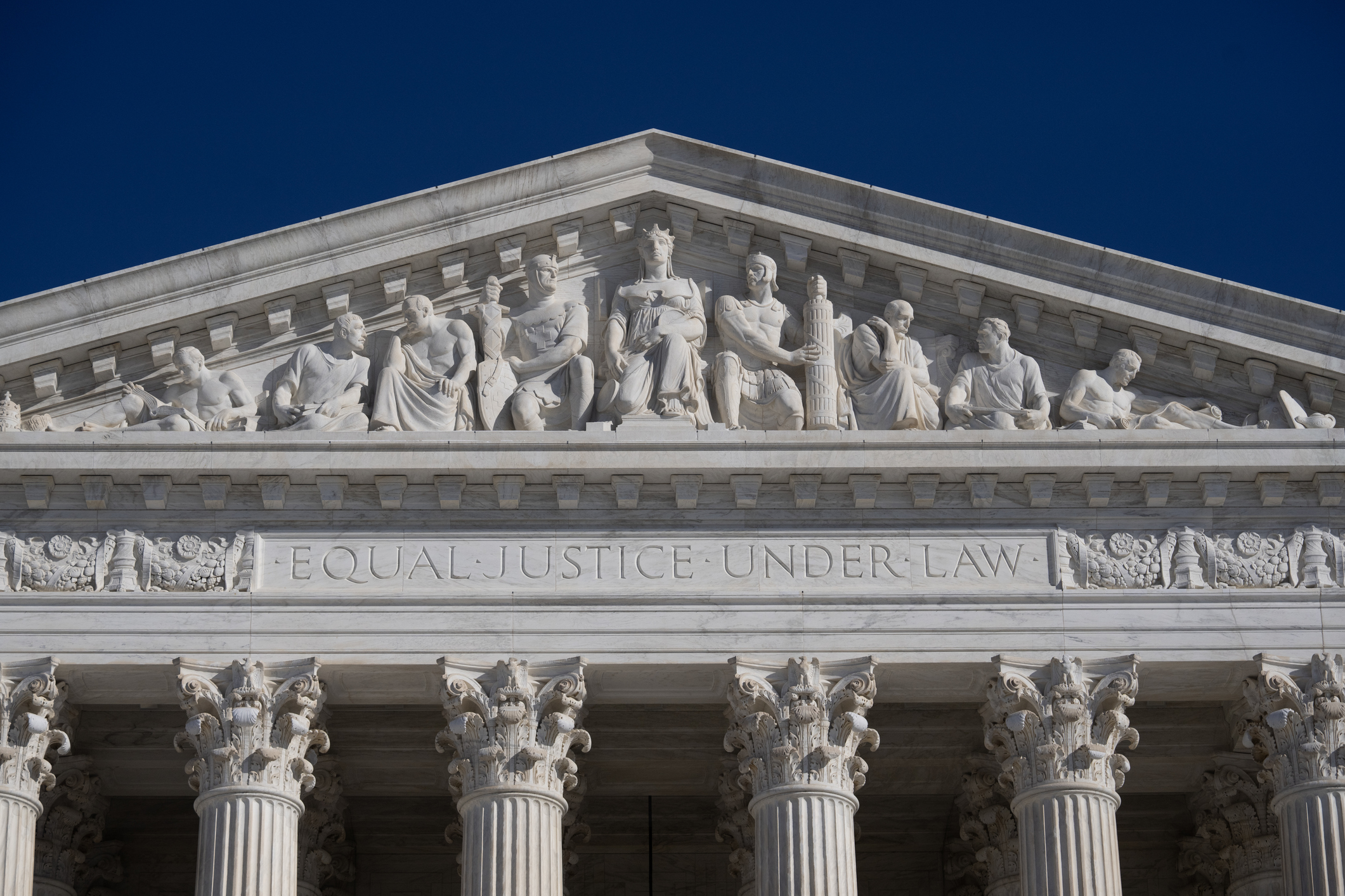 Supreme Court building on Capitol Hill. US law system of federal judiciary. USA government institution of justice. American legal authority and constitution