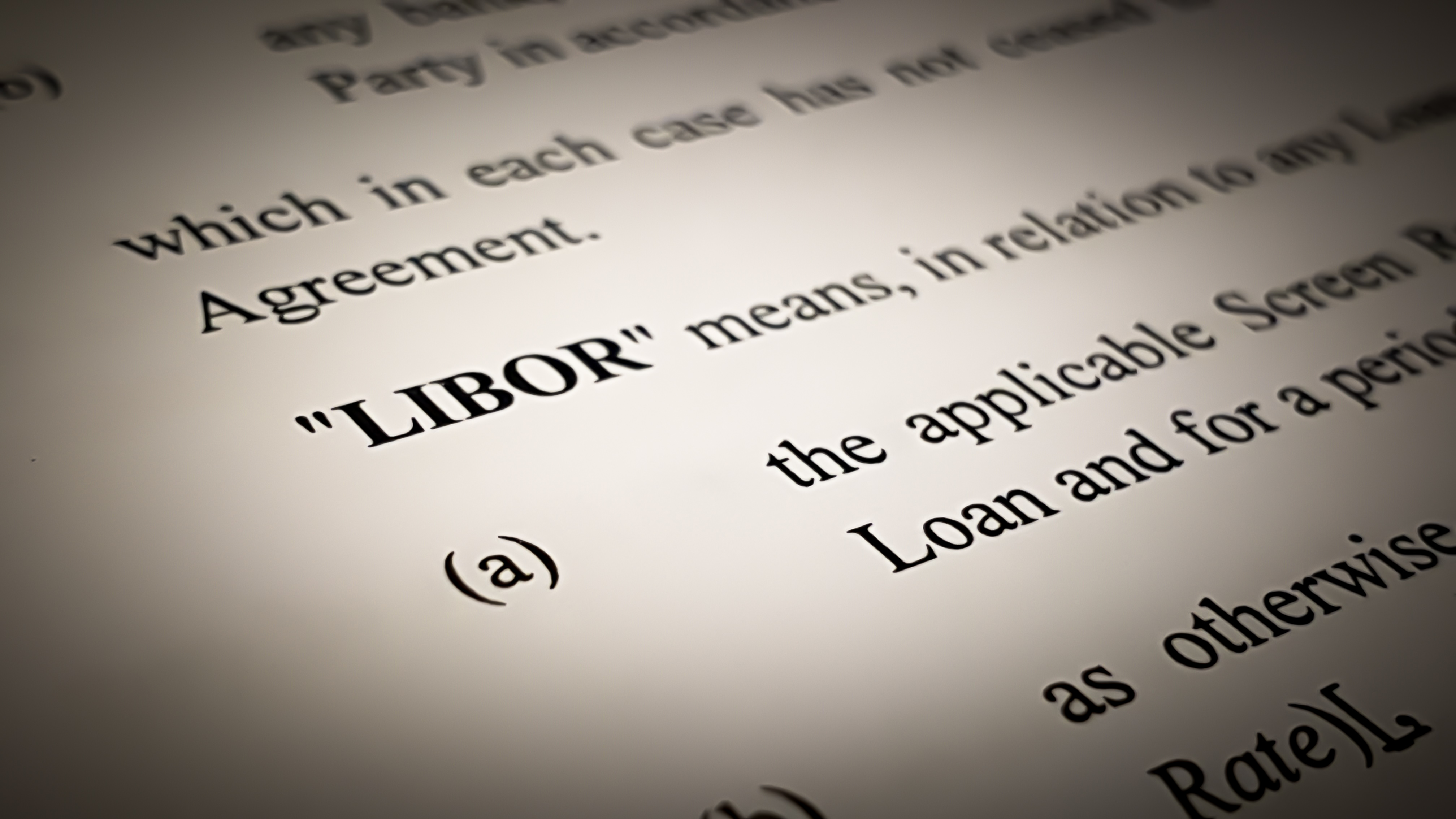 London Interbank Offered Rate (LIBOR) definition in a contract as the base rates for loans and swap agreements, being replaced by SONIA and SOFR for GBP and USD respectively
